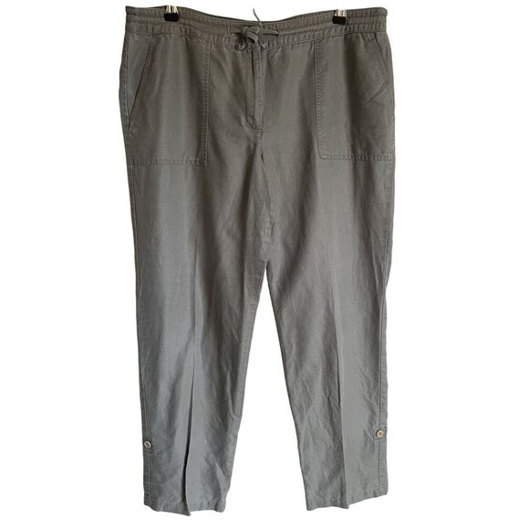 Talbots Signature Size 12 Light Green Cotton Blend Classic Straight Leg Ankle Le - Picture 1 of 9